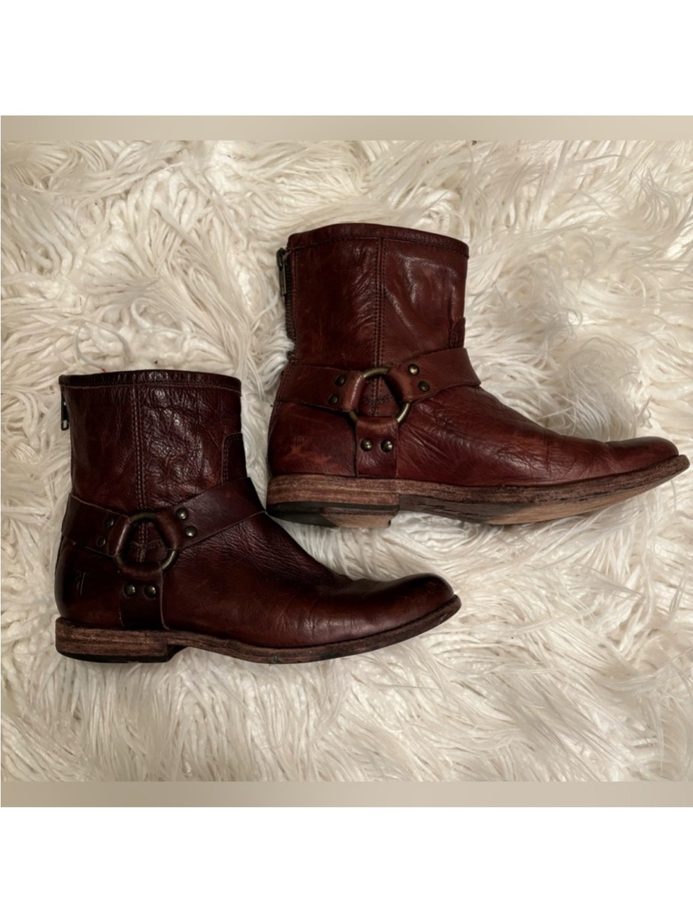 Frye Dark Brown Leather Ankle Booties